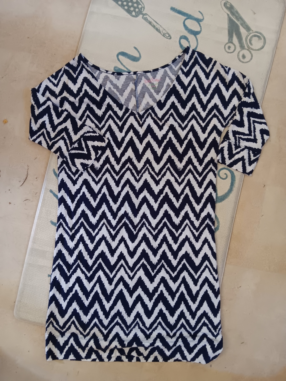 Lilly Pulitzer Navy and White Chevron Mini Dress